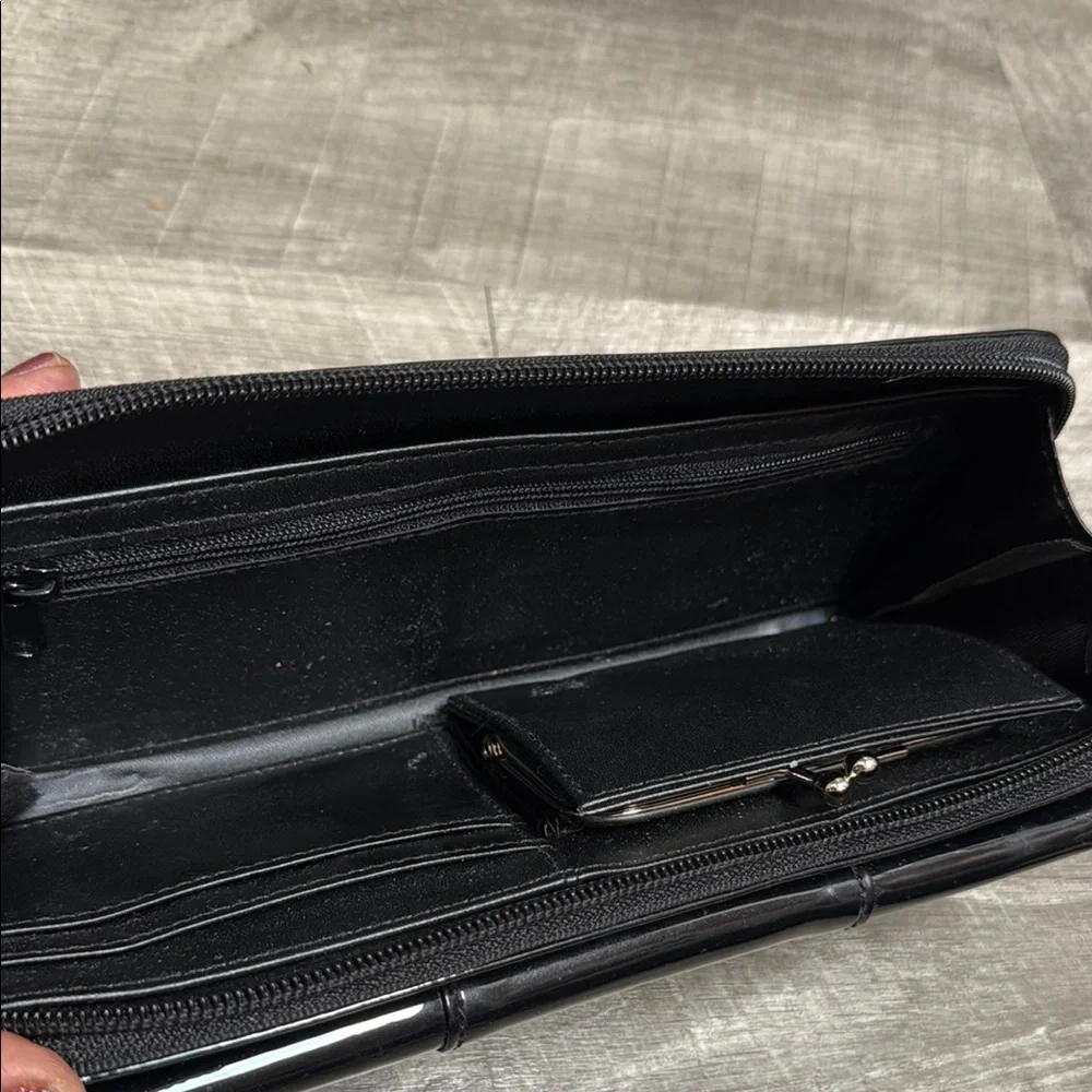 Patent Black Wallet Wristlet - Picture 10 of 13